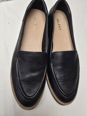 ALDO Black Leather Loafers – Women’s Size US 6 / EU 36 / UK 3